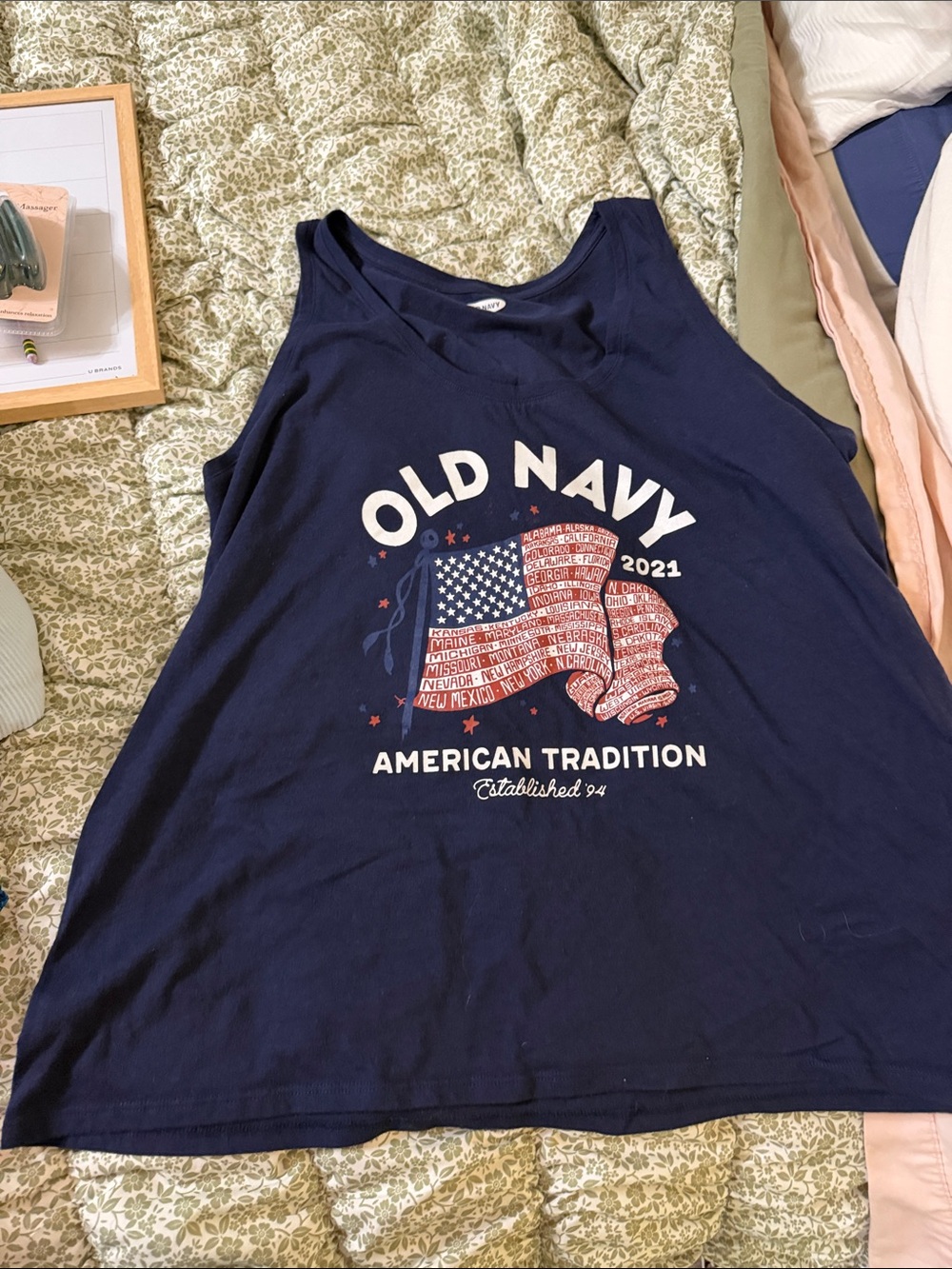Old Navy Navy Red White American Tradition Graphic Tank